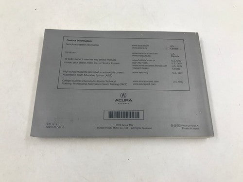2010 Acura TSX Owners Manual OEM R01B18010