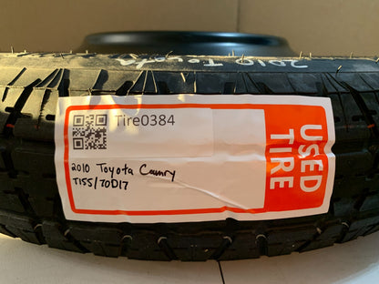 2007-2017 Toyota Camry 17" Spare Tire Compact Donut Wheel OEM T155/70D17 OEM