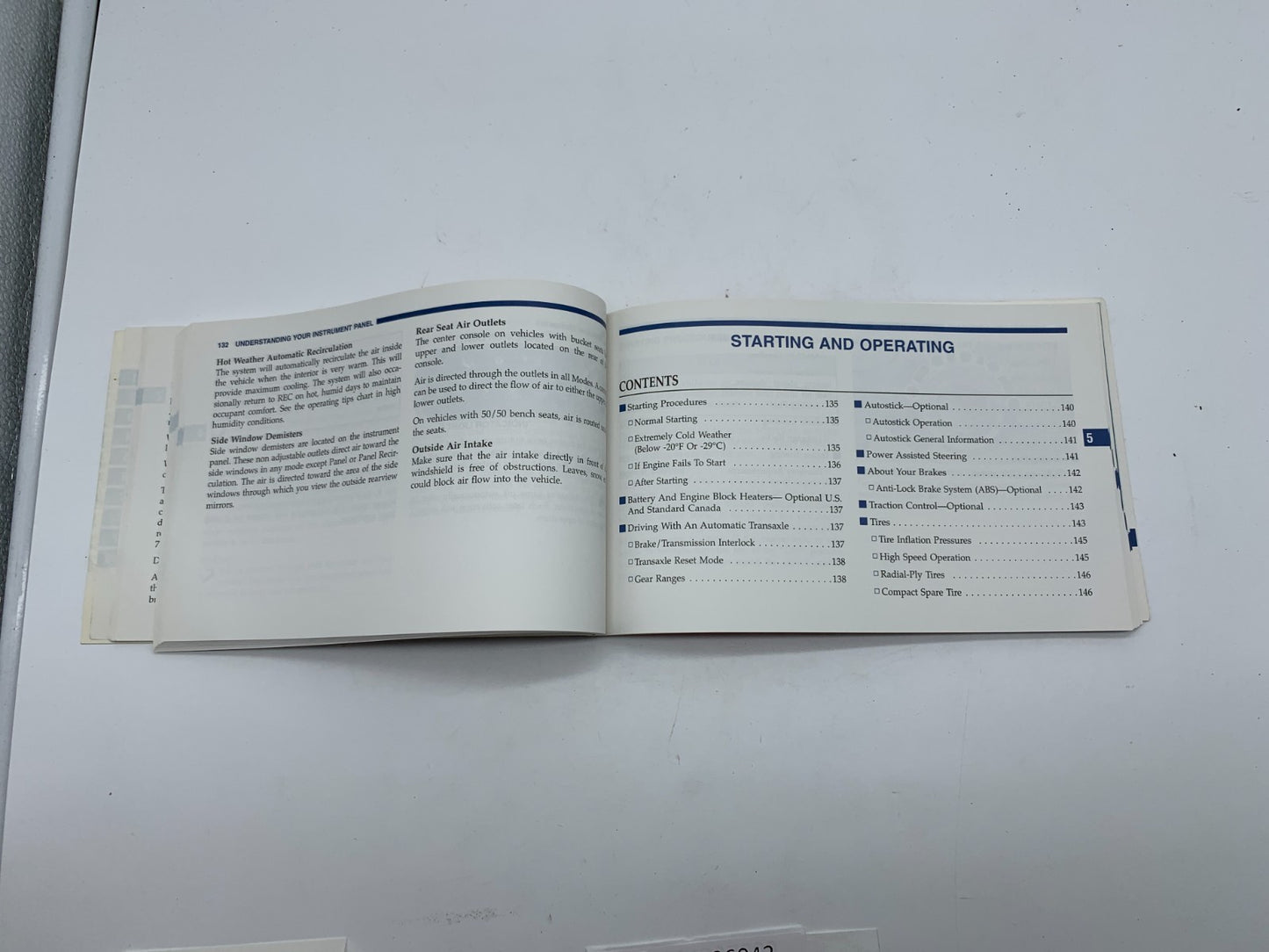 2001 Dodge Intrepid Owners Manual OEM A01B36043