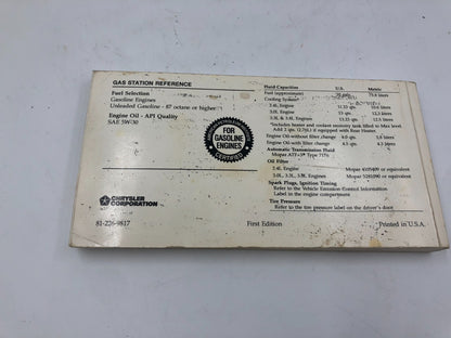 1998 Dodge Caravan Owners Manual OEM C04B50017