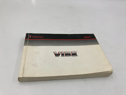 2003 Pontiac Vibe Owners Manual OEM E03B45065