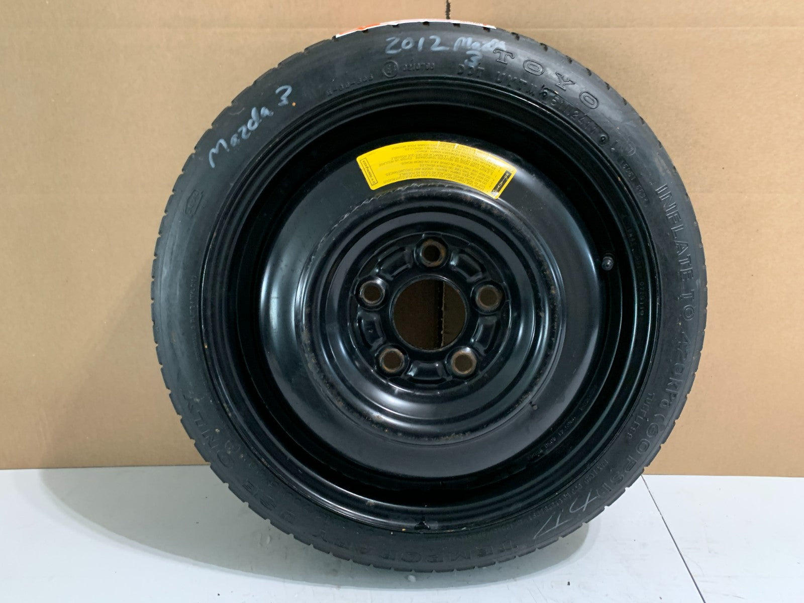 2010-2013 Mazda 3 Mazda3 15" Spare Tire Compact Donut T115/70D15 Emergency Spare