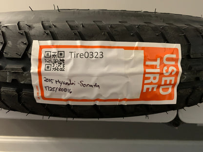 2015-2020 Hyundai Sonata 16" Spare Tire Wheel Compact Donut T125/80D16 OEM