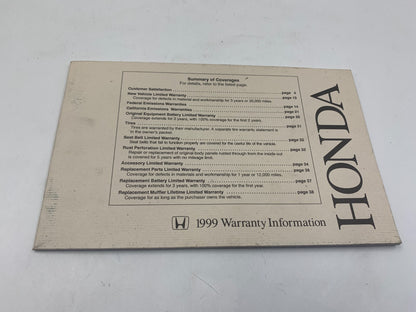 1999 Honda Odyssey Owners Manual Set with Case OEM D02B29010