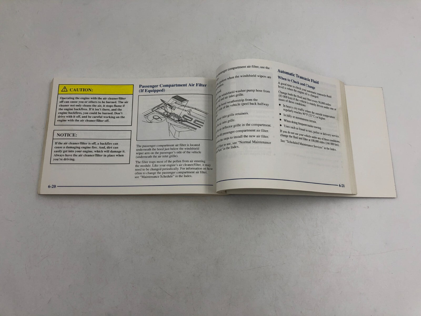 2001 Chevrolet Impala Owners Manual OEM D03B33022