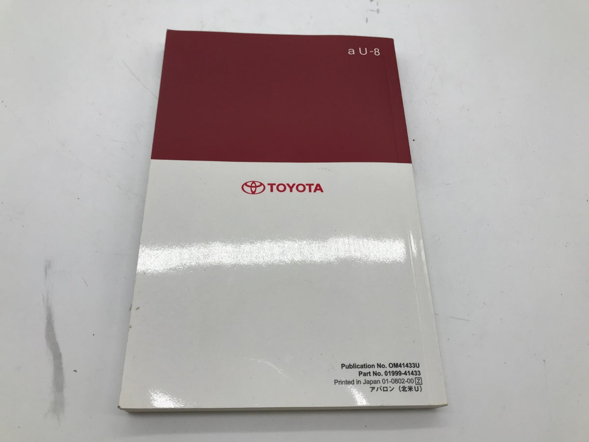 2008 Toyota Avalon Owners Manual OEM R01B27017