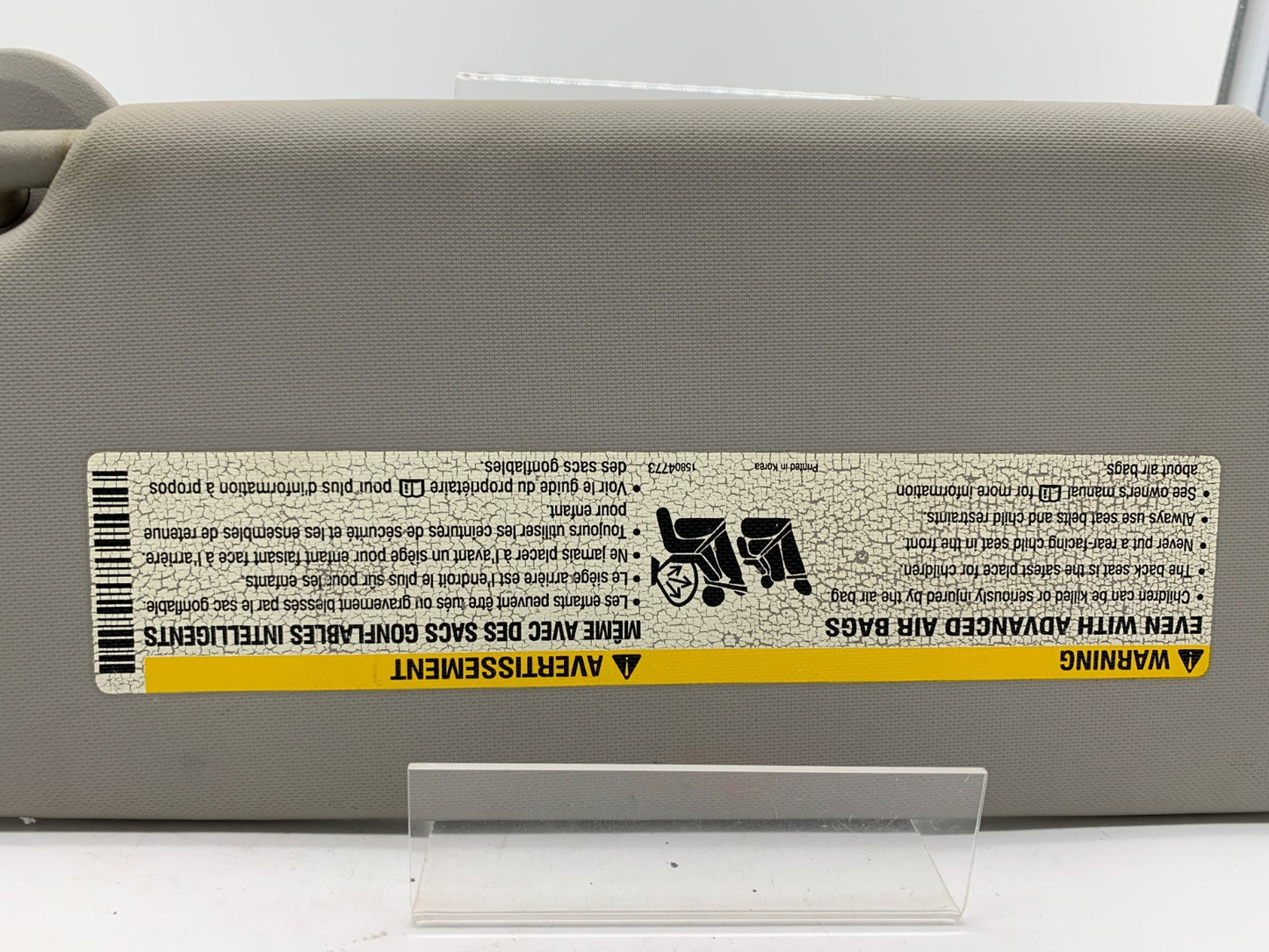 2012-2019 Chevrolet Sonic Passenger Sun Visor Gray Illuminated OEM D04B56002