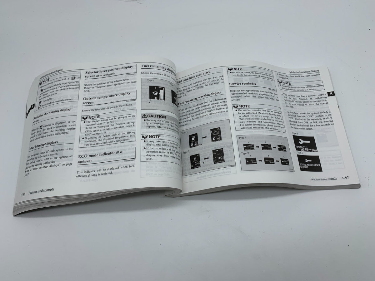 2017 Mitsubishi Outlander Owners Manual OEM A01B50014