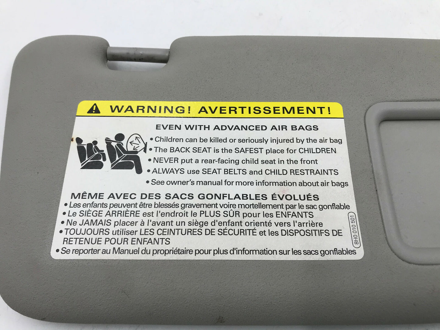 2002-2008 Audi A4 Sedan Passenger Sun Visor Gray Illuminated OEM B01B17062