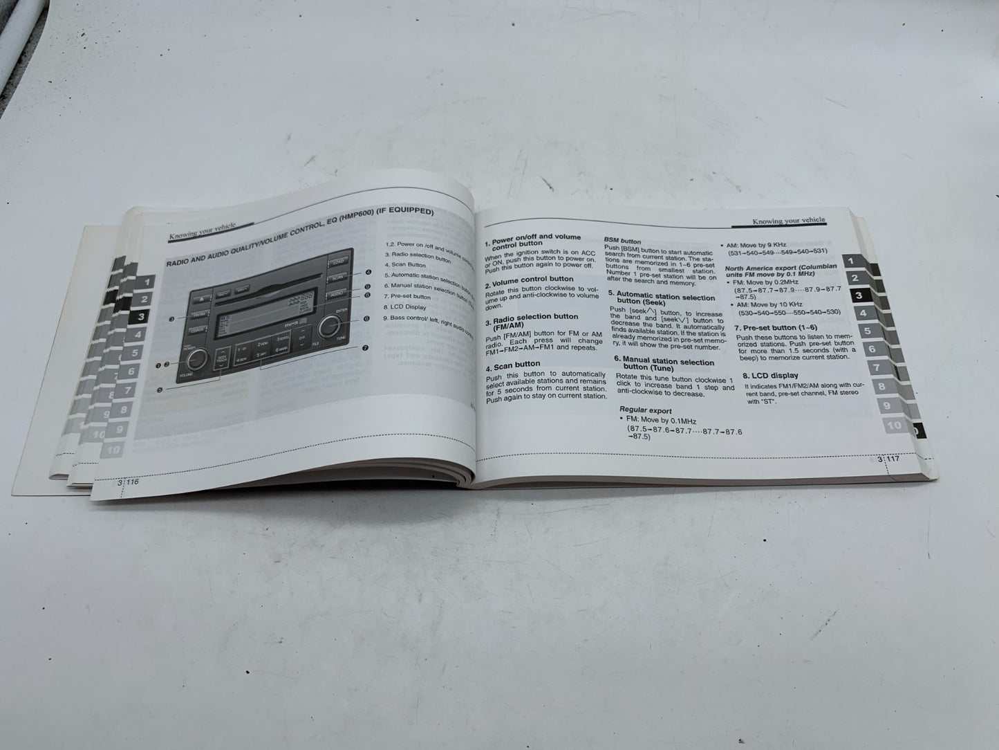 2007 Kia Spectra Owners Manual OEM B03B47005