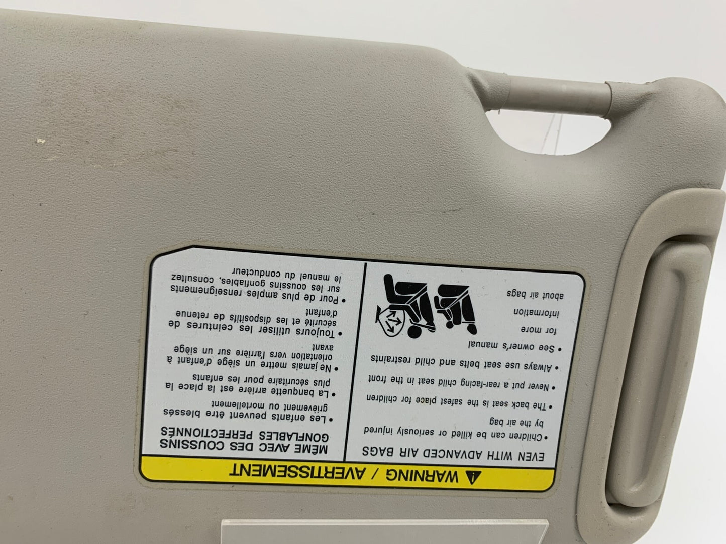 2013-2015 Nissan Versa Sedan Passenger Sun Visor Sunvisor Gray OEM D02B69006