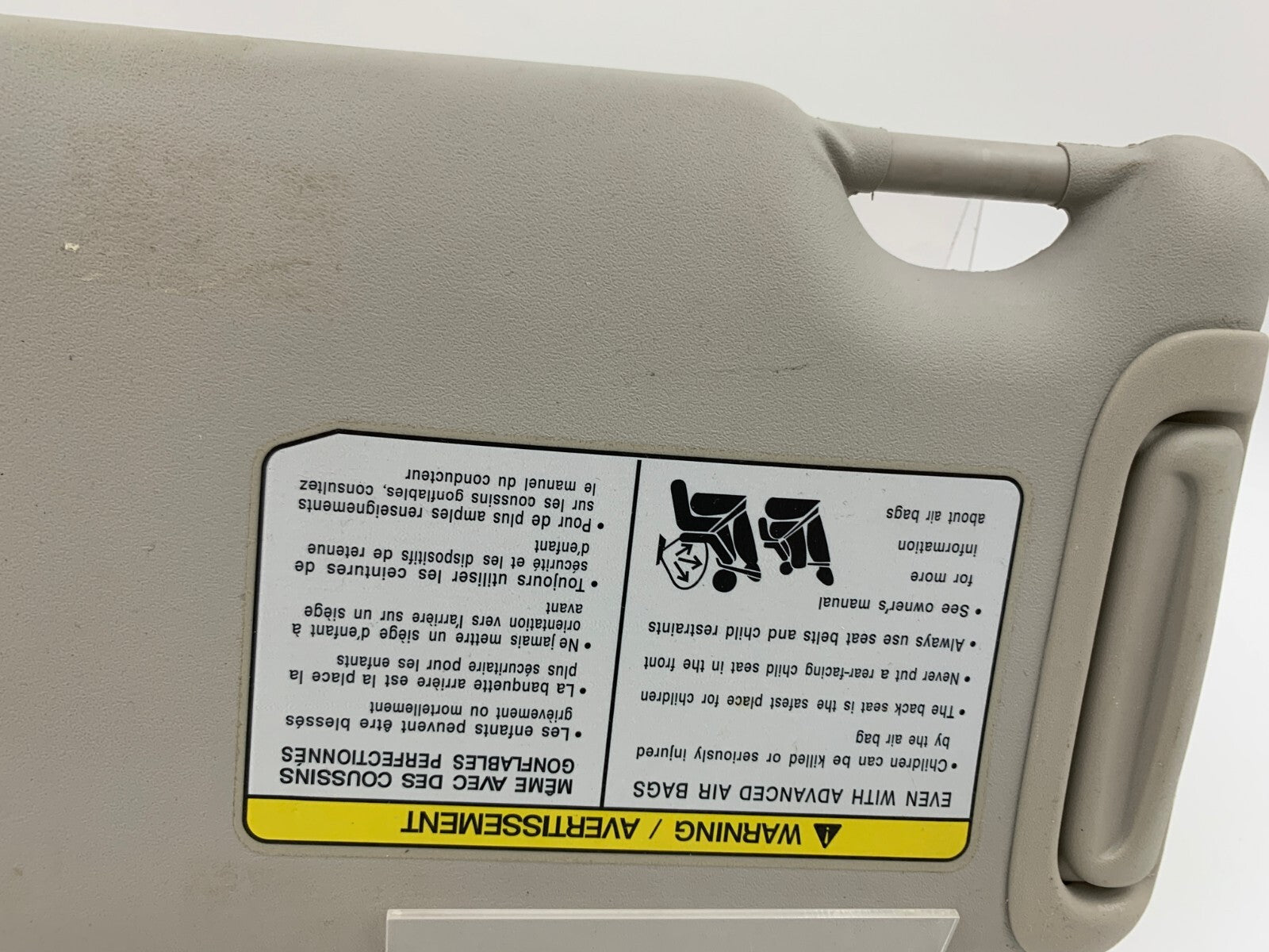 2013-2015 Nissan Versa Sedan Passenger Sun Visor Sunvisor Gray OEM D02B69006