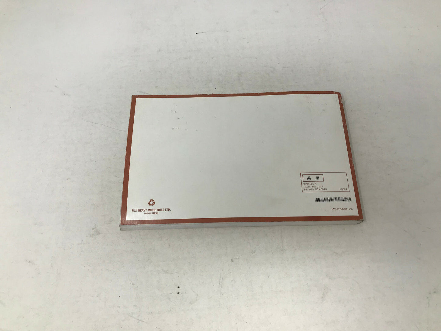 2008 Subaru Impreza Owners Manual OEM D01B40013