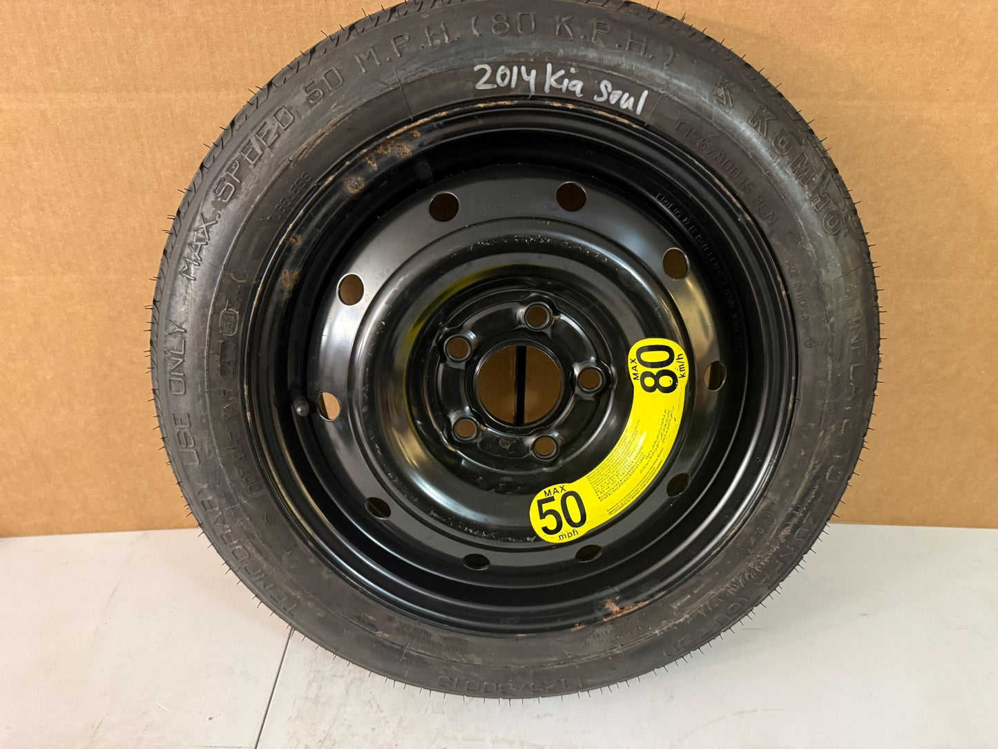 2010-2014 Kia Forte Soul 15" Spare Tire Compact Donut Wheel T125/80D15 OEM