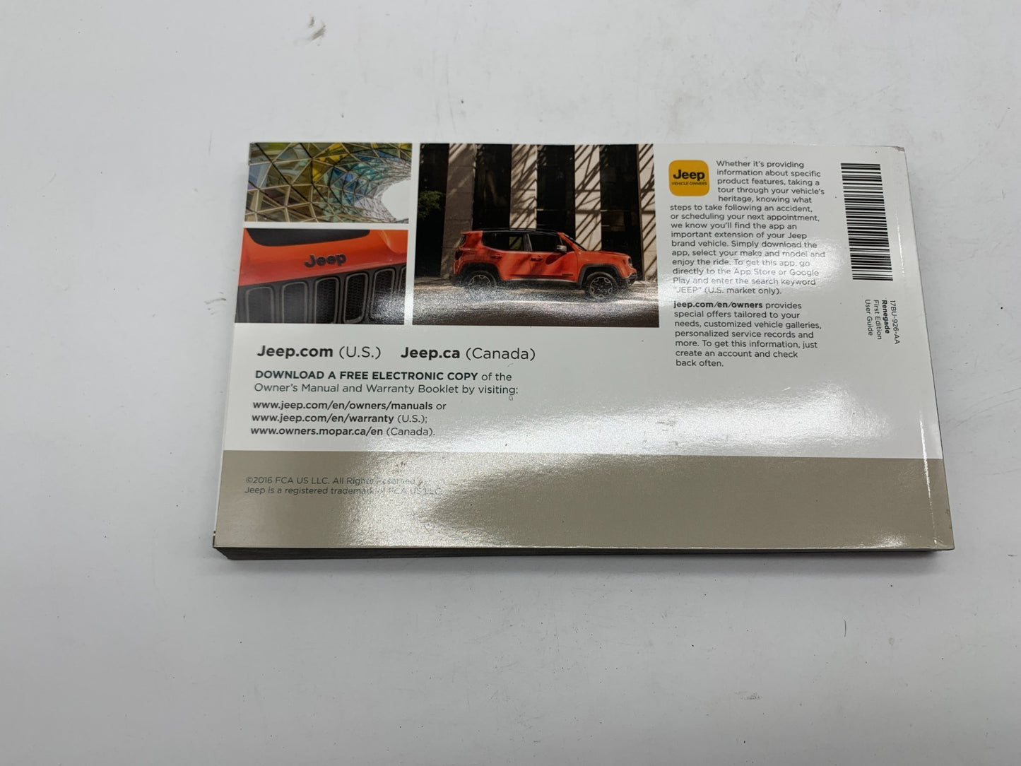 2017 Jeep Renegade Owners Manual Set with Case OEM B03B23021
