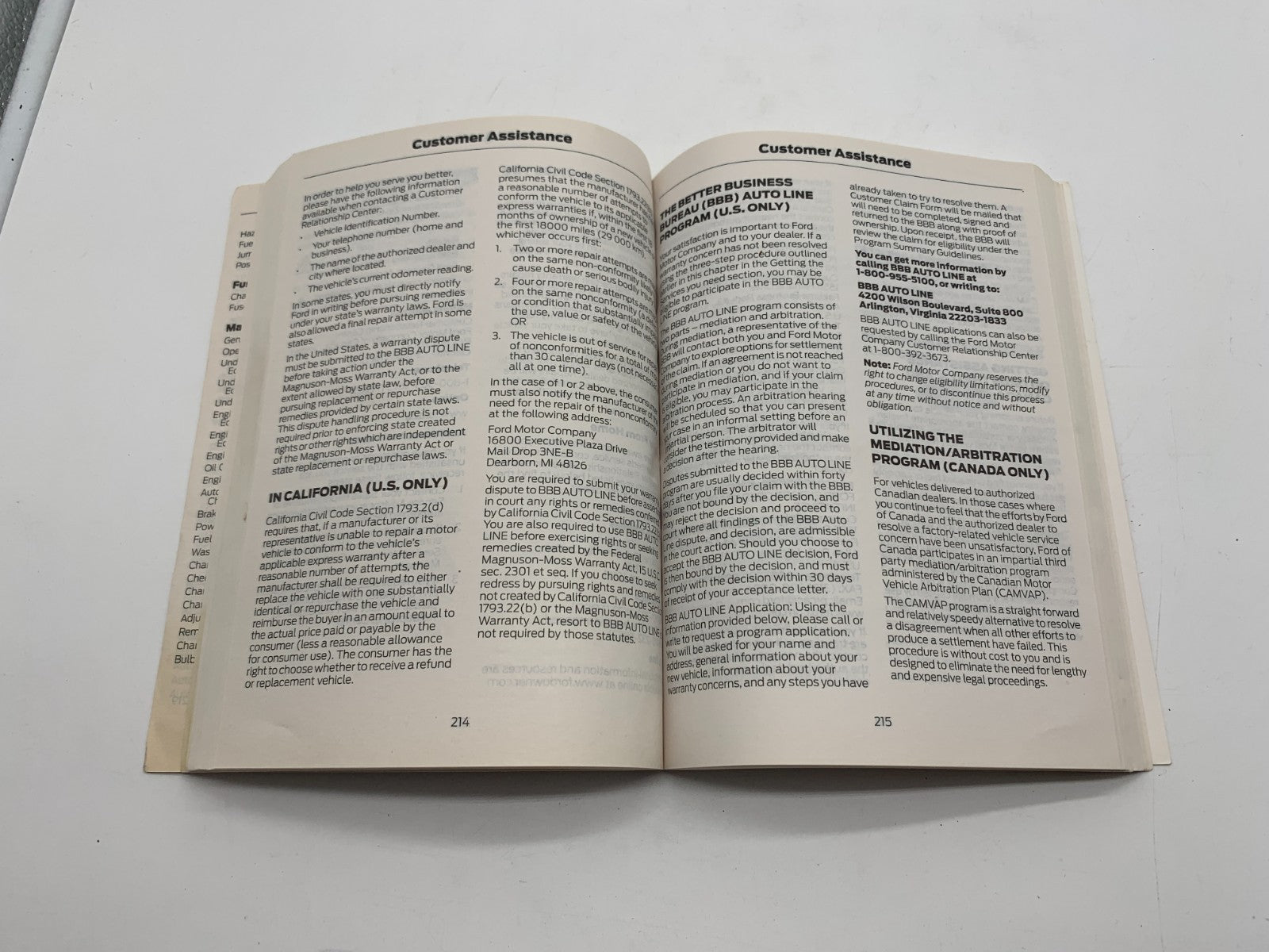 2014 Ford Fusion Owners Manual Set with Case OEM A02B43011