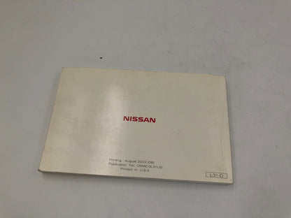 2004 Nissan Altima Owners Manual OEM D04B22033