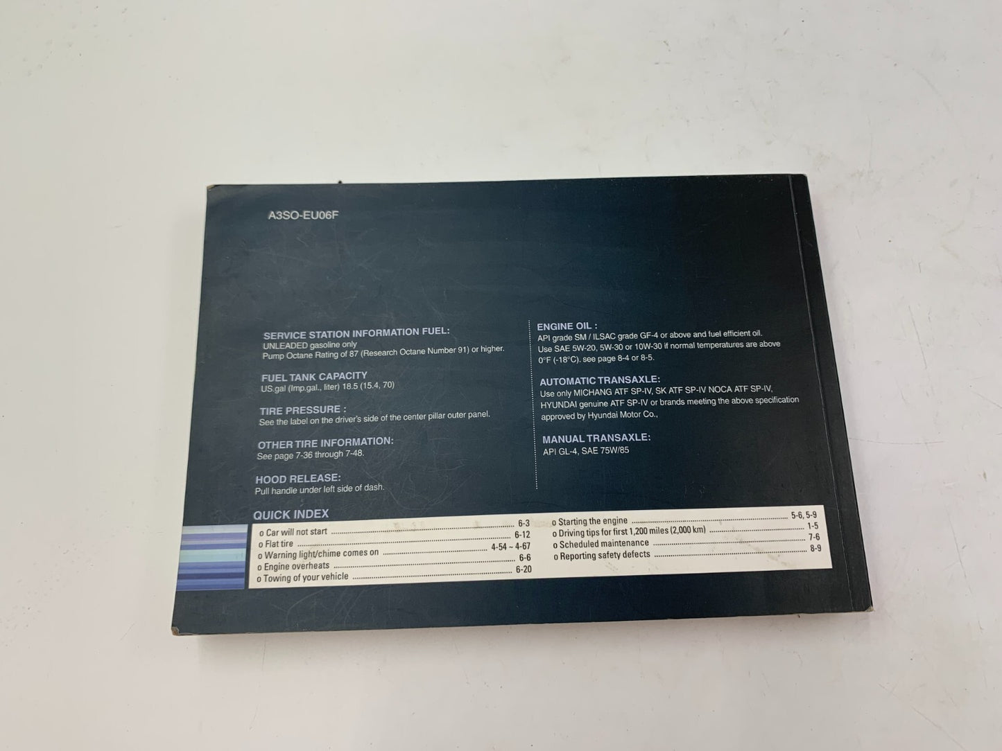 2011 Hyundai Sonata Owners Manual with Case OEM B02B50028