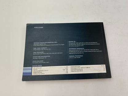 2011 Hyundai Sonata Owners Manual with Case OEM B02B50028