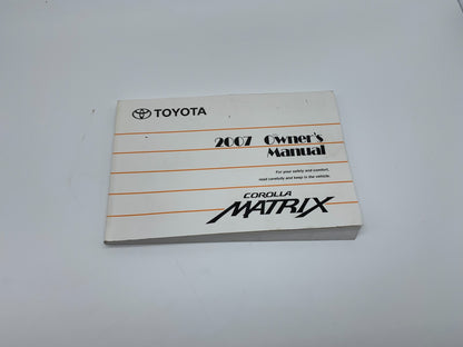 2007 Toyota Corolla Matrix Owners Manual OEM C04B59018