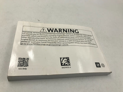 2019 Chevrolet Malibu Owners Manual Set OEM C01B14013