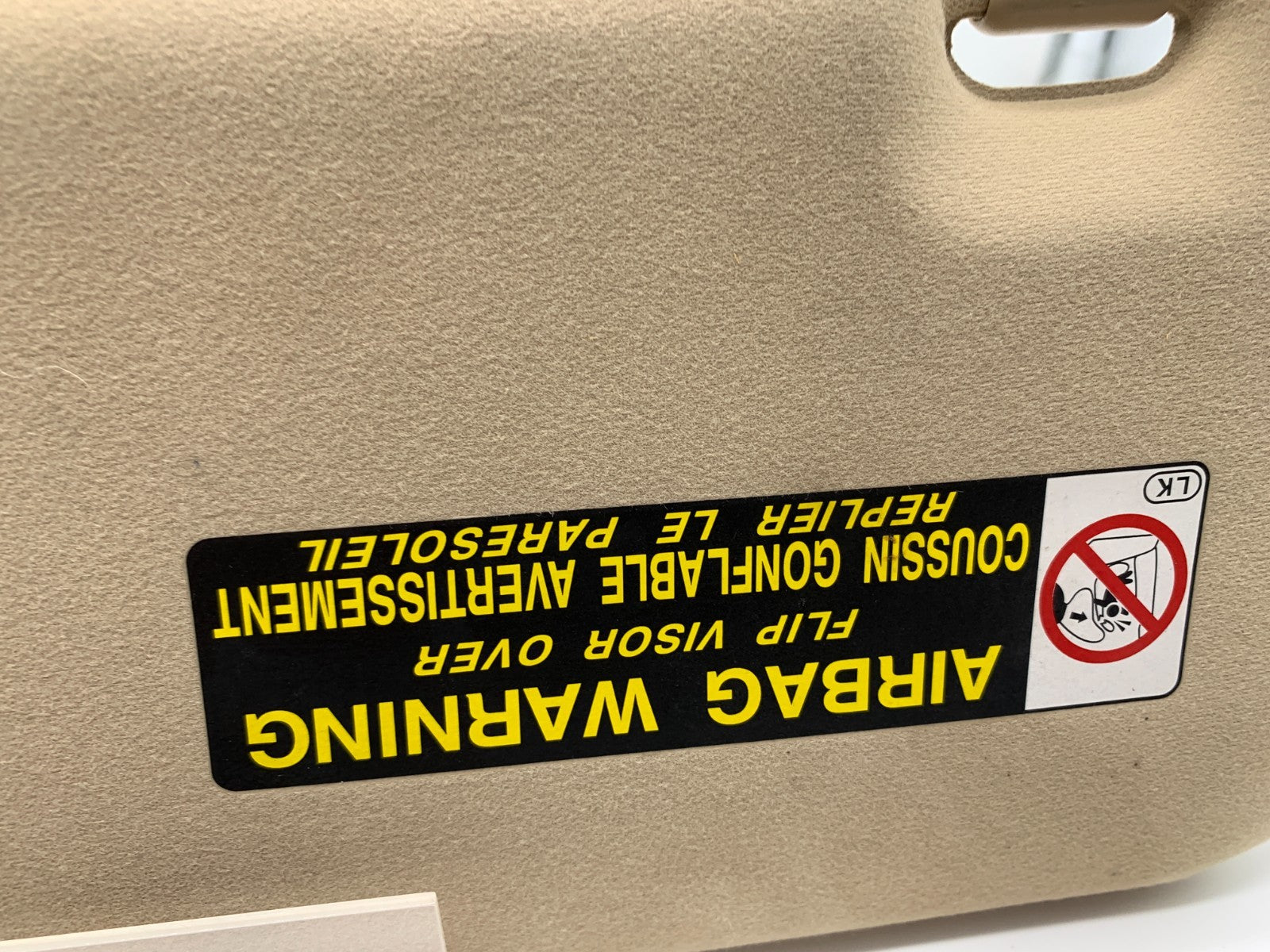 2007-2009 Lexus ES350 Passenger Sun Visor Beige Illuminated OEM A04B31009