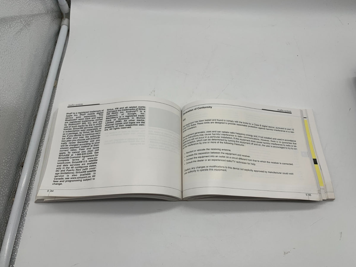2016 Kia Optima Owners Manual with Case OEM A02B55010