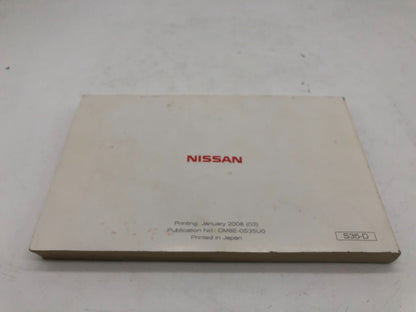 2008 Nissan Rogue Owners Manual OEM D02B62013