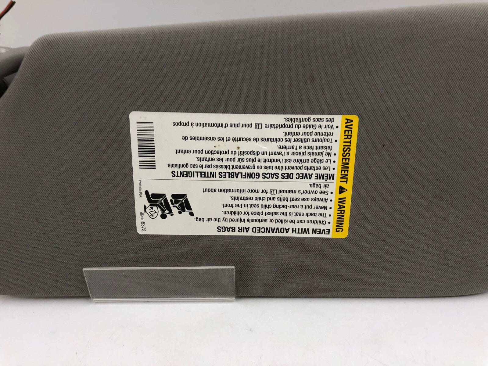 2005-2009 Pontiac Montana Passenger Sun Visor Gray Illuminated OEM D01B23066