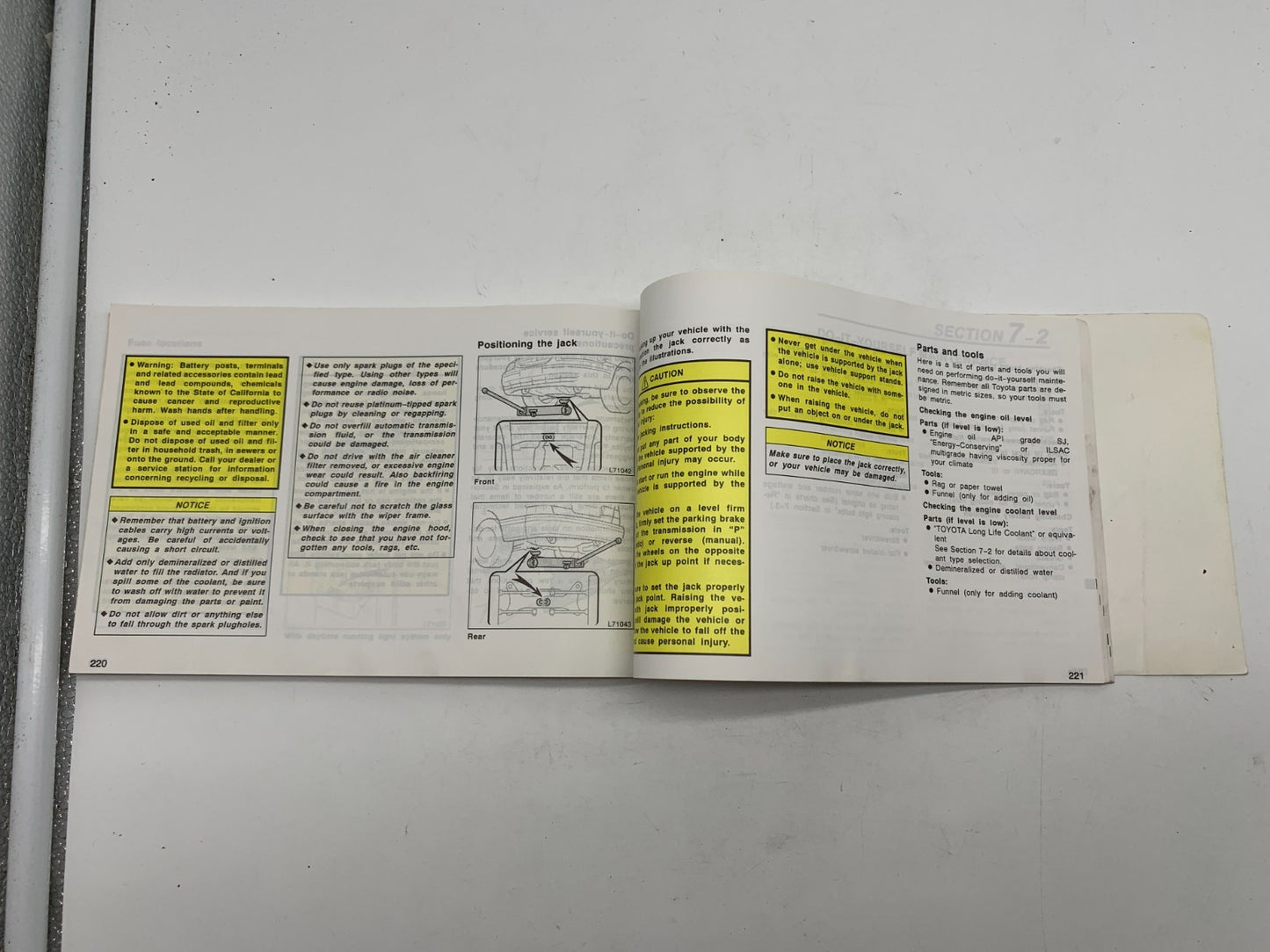 2001 Toyota Camry Owners Manual OEM B04B24007