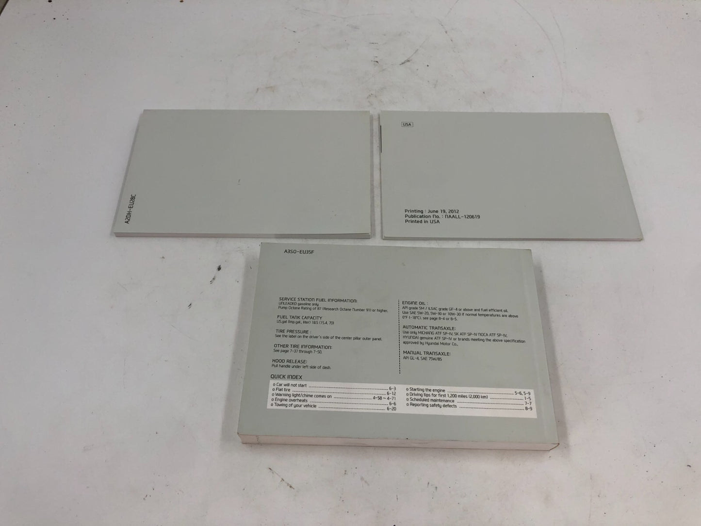 2013 Hyundai Sonata Owners Manual Set with Case OEM D02B61007