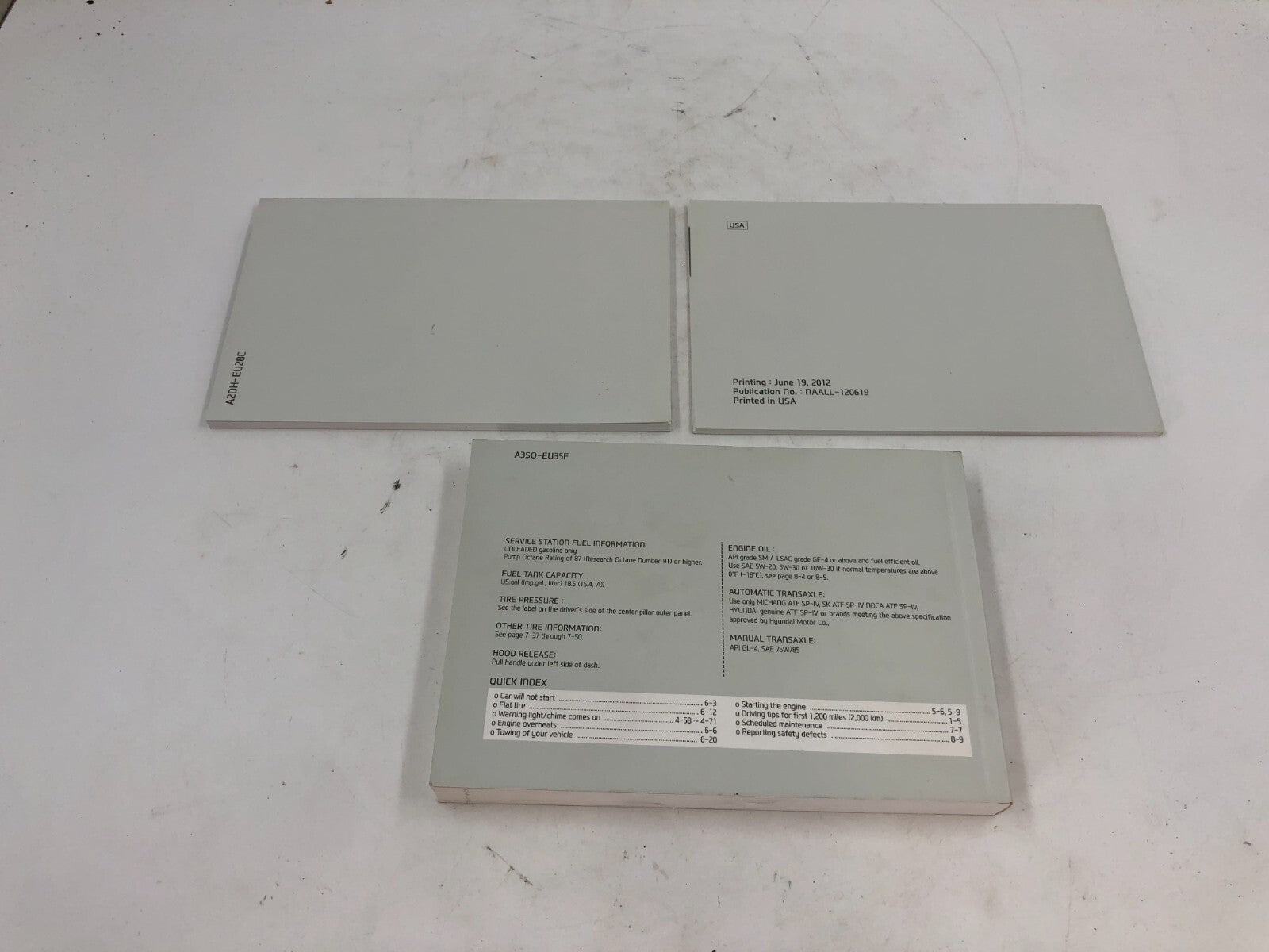 2013 Hyundai Sonata Owners Manual Set with Case OEM D02B61007