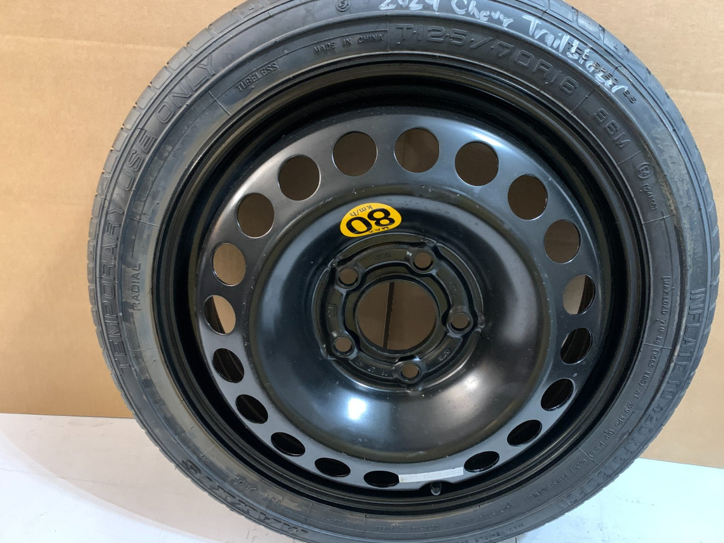 2024-2026 Chevrolet Trailblazer 16" Spare Tire w/Jack Kit Donut T125/70R16