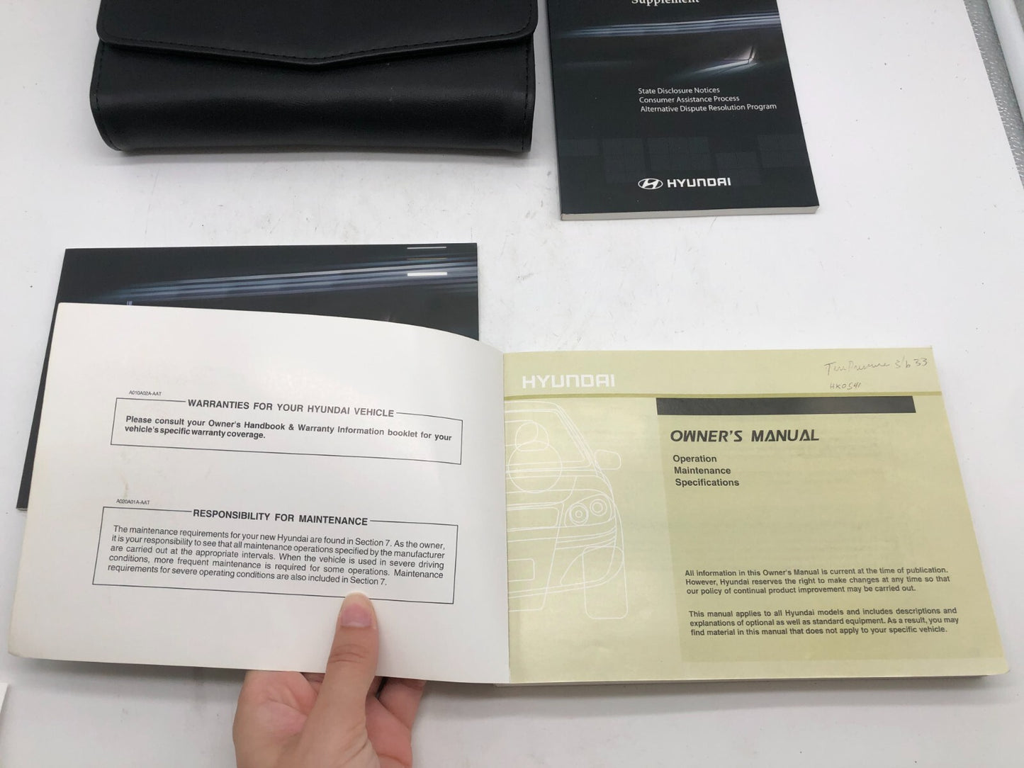 2011 Hyundai Sonata Owners Manual Set with Case OEM A01B26006