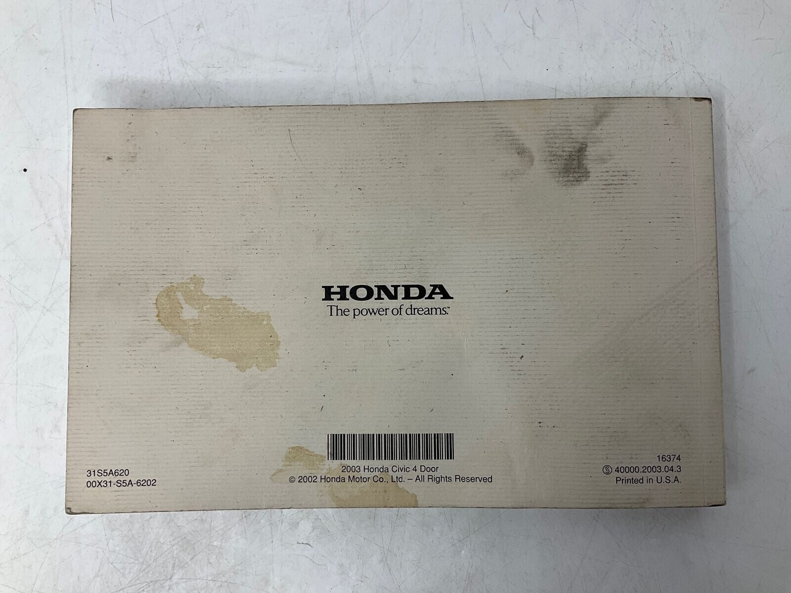 2003 Honda Civic Owners Manual OEM A02B41022