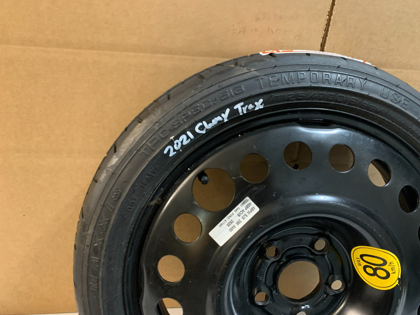 2013-2023 Chevrolet Trax 16" Spare Tire Wheel Compact Donut T125/70D16