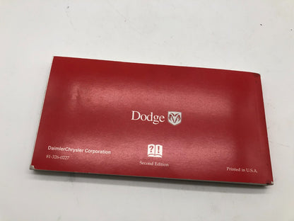 2002 Dodge Ram Truck Owners Manual Set with Case OEM E02B18004
