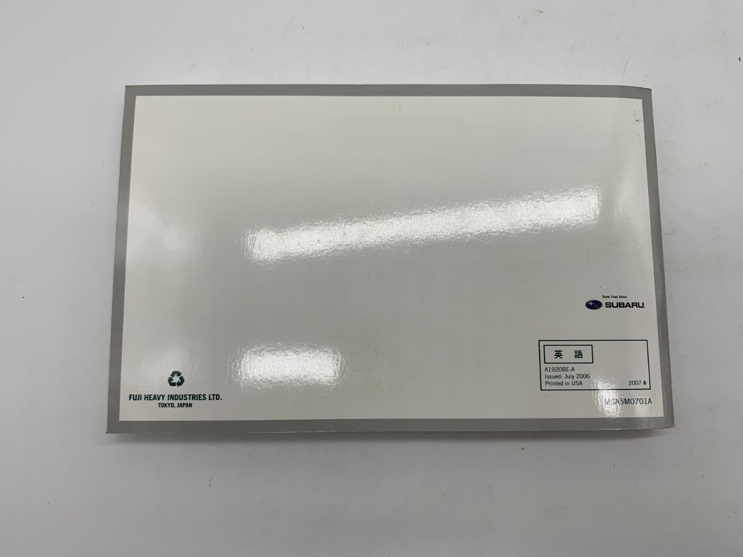 2007 Subaru Impreza Owners Manual with Case OEM