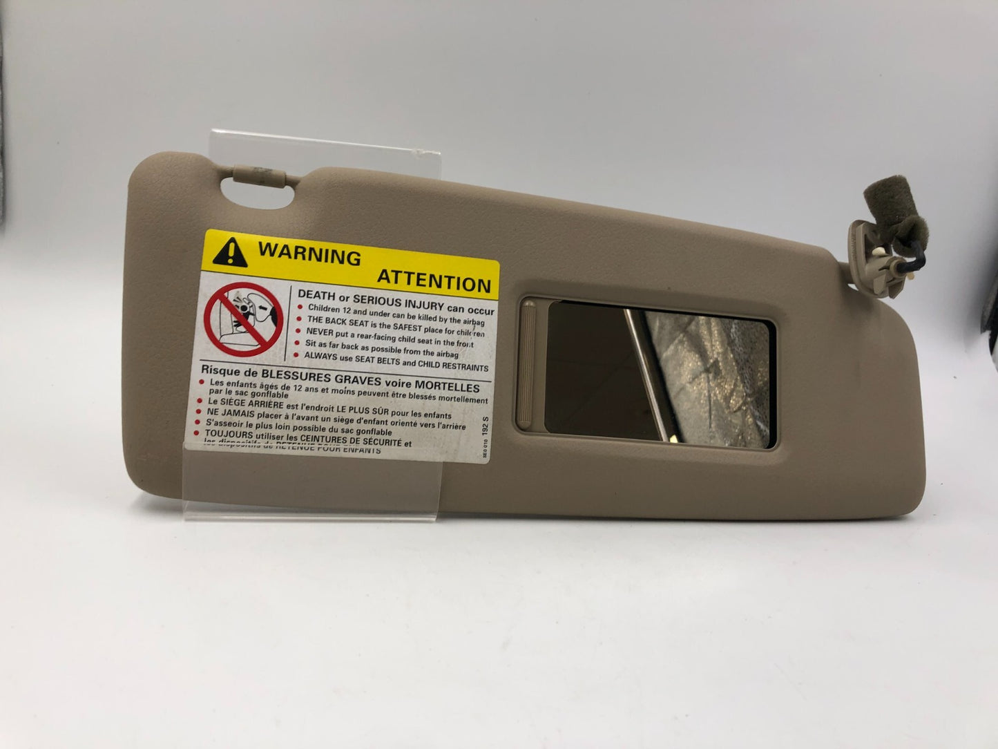 2003-2009 Audi A4 Passenger Sun Visor  Tan Illuminated OEM E01B27084