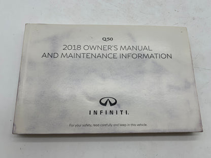 2018 Infiniti Q50 Owners Manual Set with Case OEM A02B40008