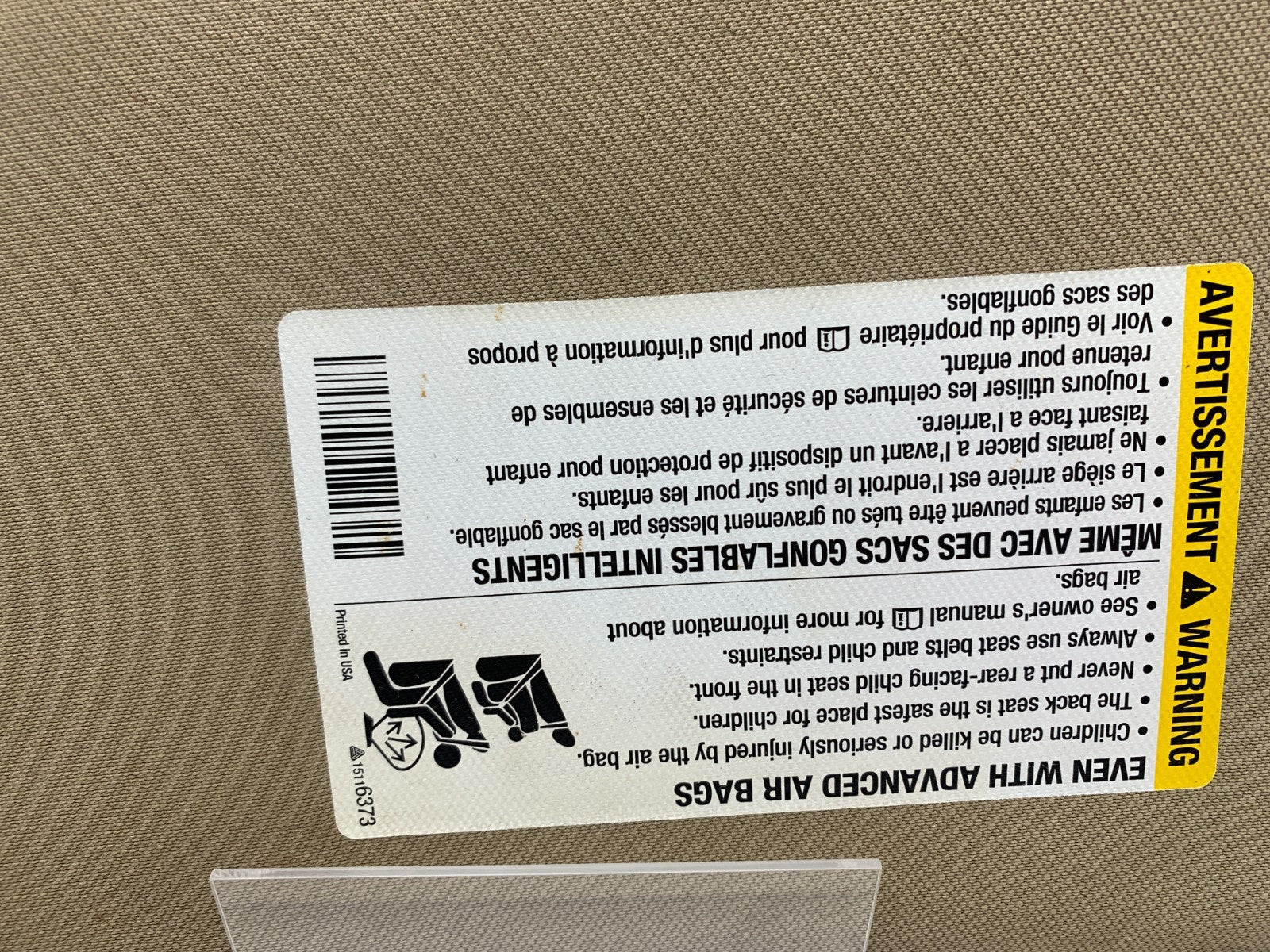 2006-2011 Buick Lucerne Passenger Sun Visor Brown Illuminated OEM A03B53002