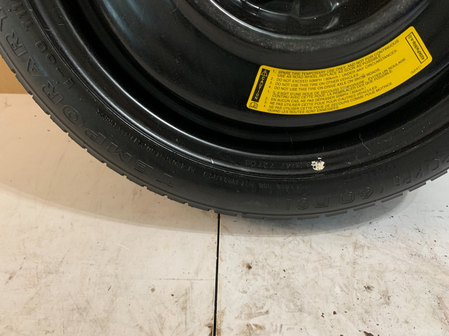 2004-2009 Mazda 3 Mazda3 15" Spare Tire Compact Donut T115/70D15 OEM