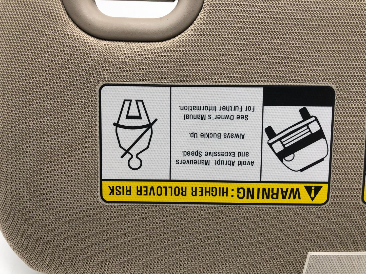 2013-2019 Hyundai Santa Fe Driver Sun Visor Beige Illuminated OEM A01B36002