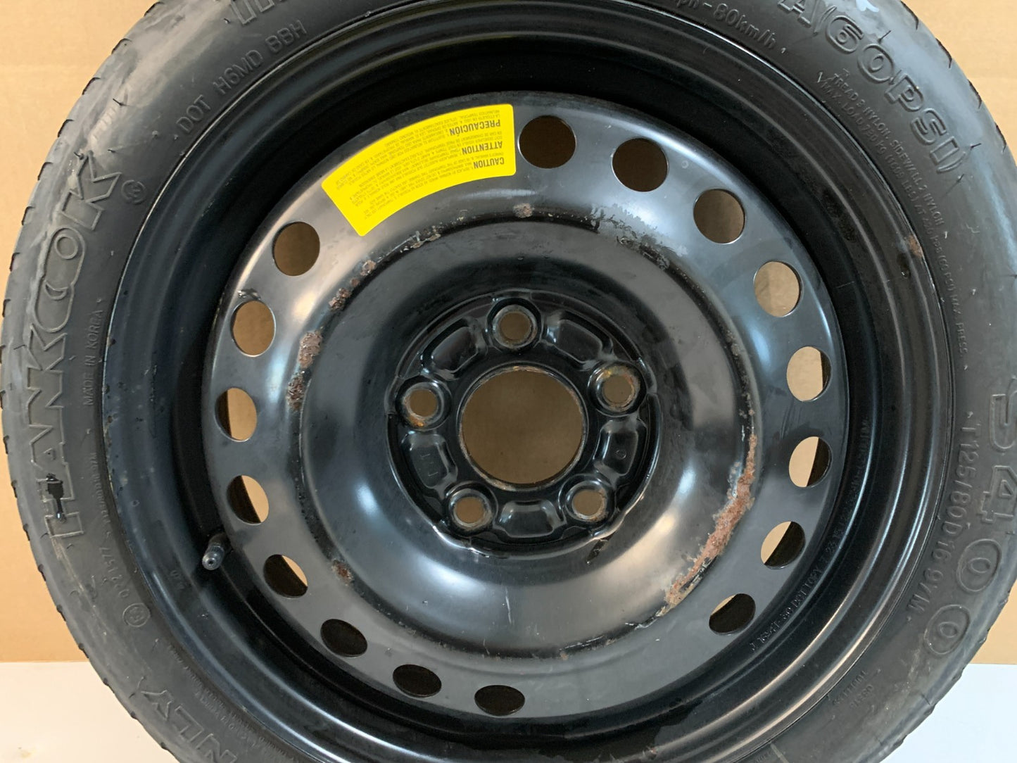 2015-2020 Hyundai Sonata 16" Spare Tire Compact Donut T125/80D16 OEM