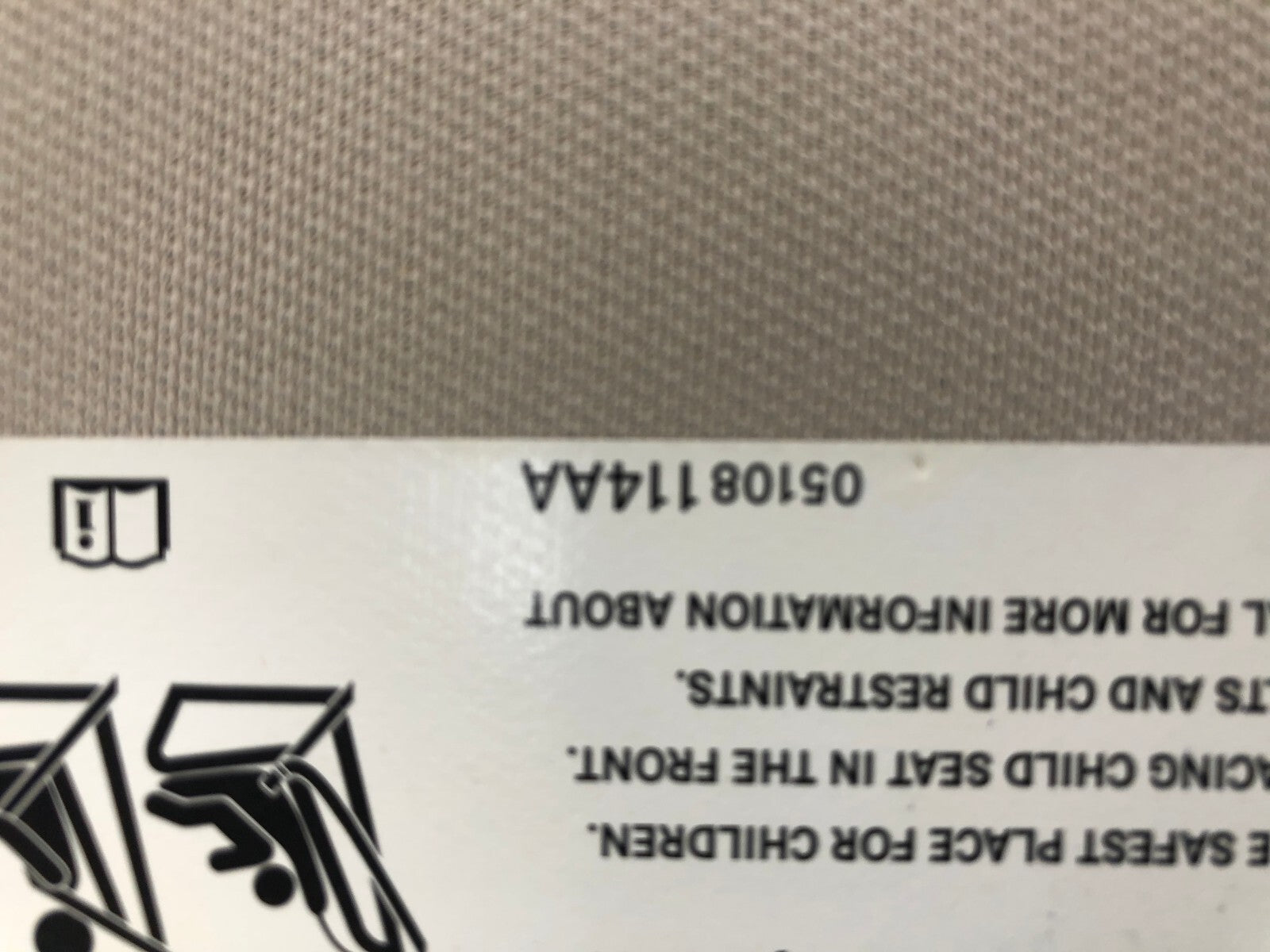 2015 Chrysler 200 Passenger Sun Visor Illuminated Cream OEM D02B09035