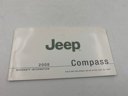 2008 Jeep Compass Owners Manual Set with Case OEM B02B26052