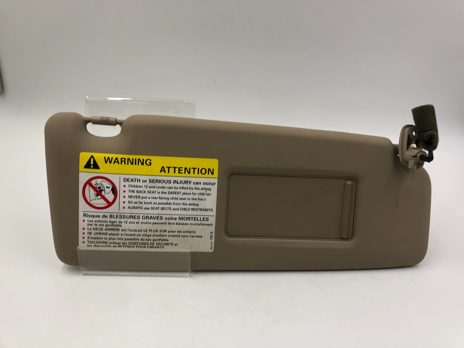 2003-2009 Audi A4 Passenger Sun Visor  Tan Illuminated OEM E01B27084