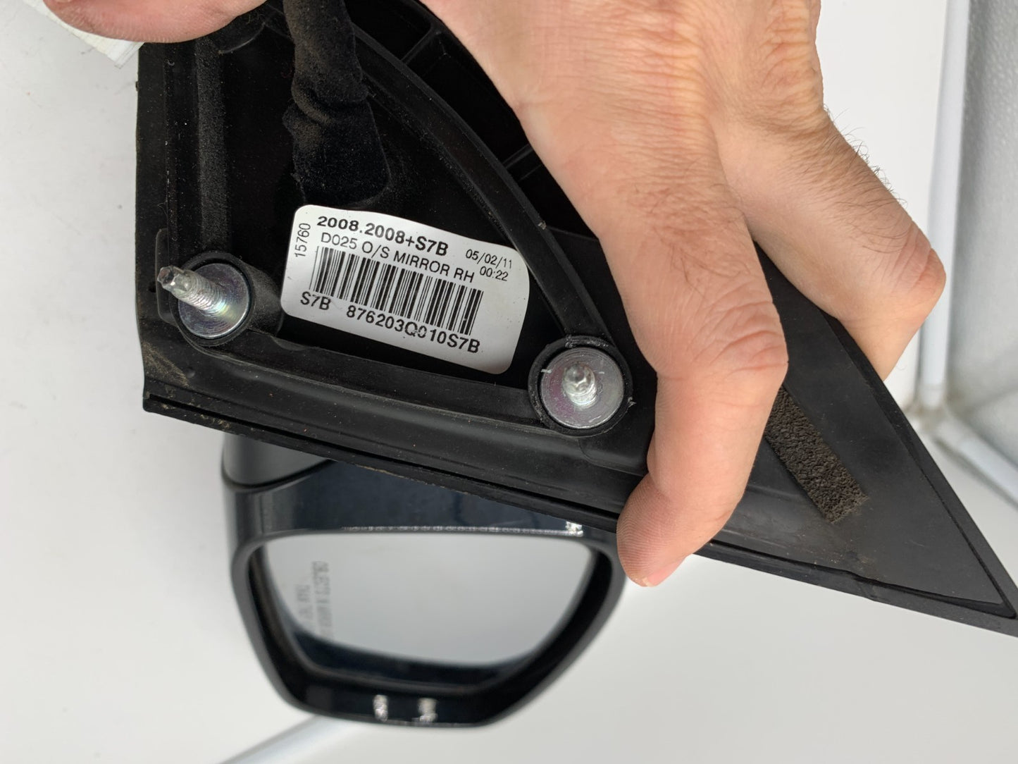 2011-2014 Hyundai Sonata Passenger Side Power Door Mirror Black OEM D01B65014