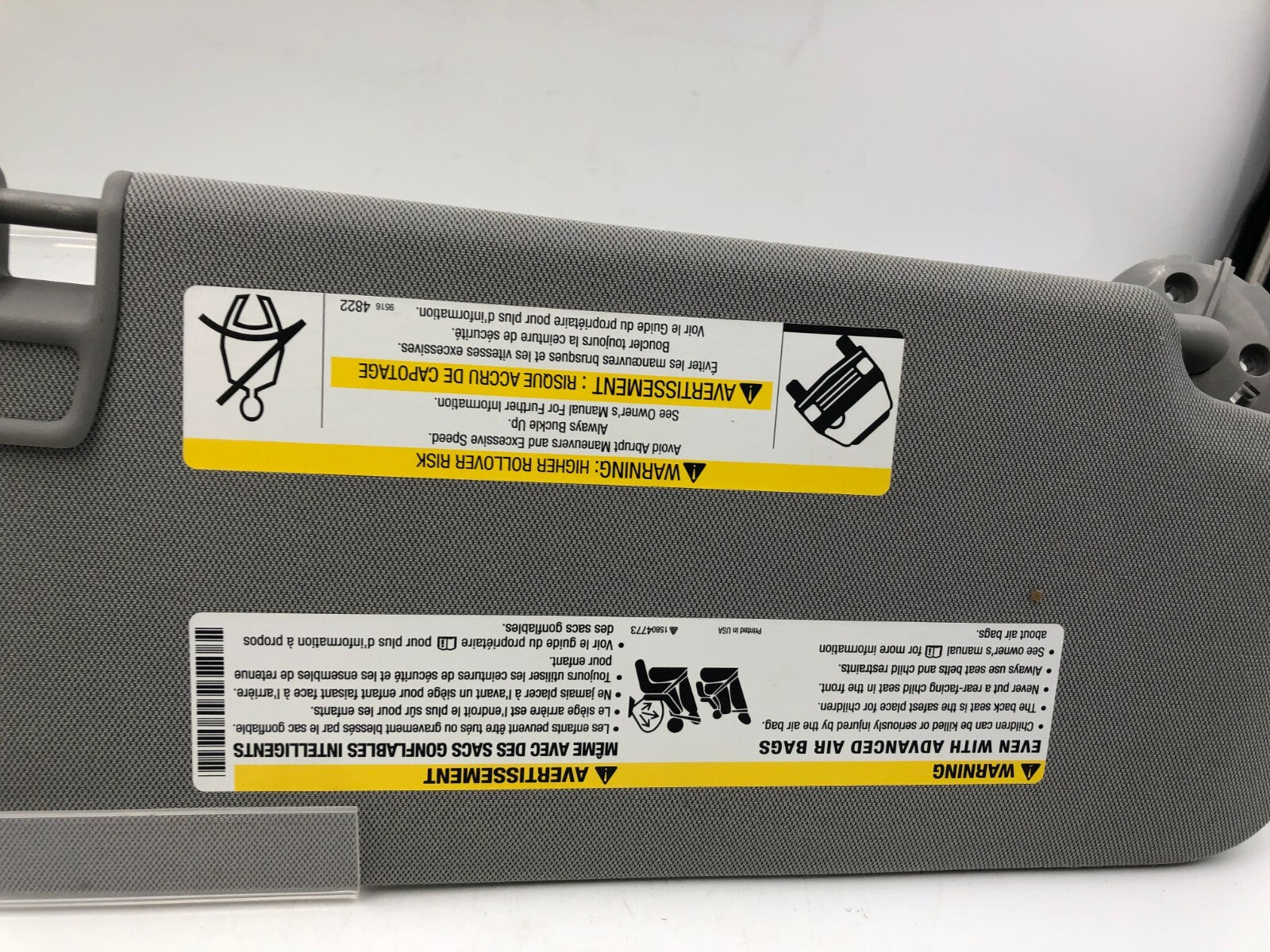 2017-2021 Chevrolet Trax Driver Sun Visor Gray OEM B02B05050