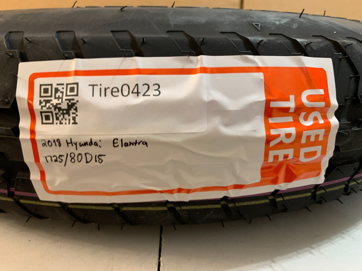 2013-2020 Hyundai Elantra 15" Spare Tire T125/80D15 Compact Donut
